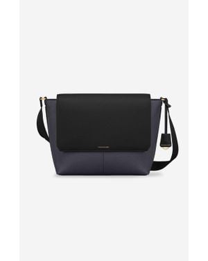 Maison De Sabre Leather Flaire Messenger Bag - Black