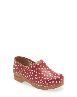 Sanita Roxbury Polka Dot Clog - Red