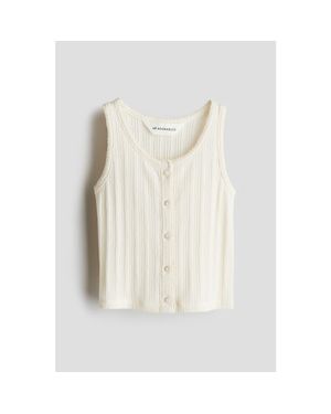 H&M Pointelle Jersey Vest Top - White
