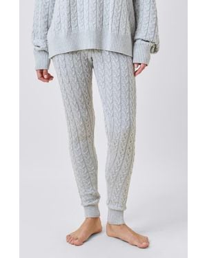 Papinelle Cable Knit Pajama Pants - Gray