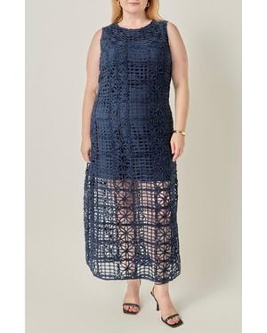 Endless Rose Textured Sleeveless Maxi Dress - Blue
