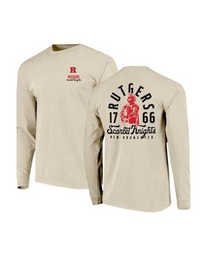 Image One Rutgers Scarlet Knights Comfort Colors Mascot Overlay Long Sleeve T-Shirt - Gray