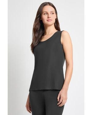 Ming Wang Mid Length Scoop Neck Knit Tank - Black