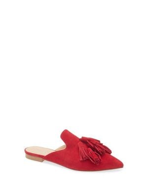 Bells & Becks Mirella Pointy Toe Tassel Mule - Red