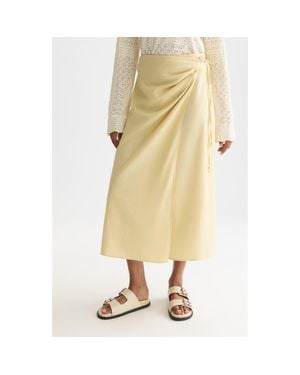 Scotch & Soda Linen Blend Wrap Maxi Skirt - Natural