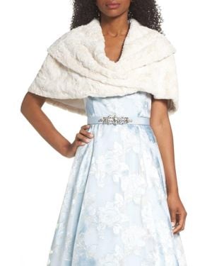 Eliza J Faux Fur Stole - White