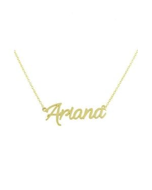 THE SIS KISS Custom Cursive Nameplate Necklace - Metallic