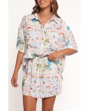 Petal & Pup Abella Short Sleeve Button-Up Shirt - White
