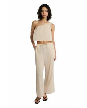 Onia Crinkle Gauze Drawstring Pant - Natural