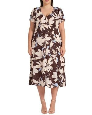 Estelle Caroline Floral Print Midi Dress - Multicolor