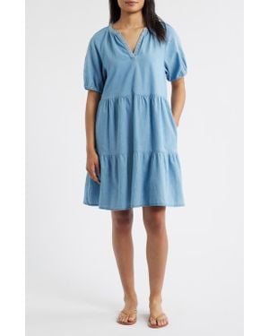 Beach Lunch Lounge Ayla Embroidered Tiered Dress - Blue