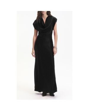 DELUC Dahlia Satin Cowl Neck Gown - Black