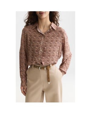 Scotch & Soda Print Relaxed Fit Shirt - Brown