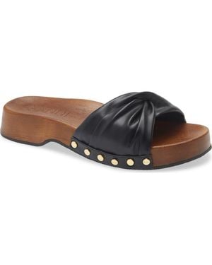 Ganni Tia Fairy Clog Slide Sandal - Black