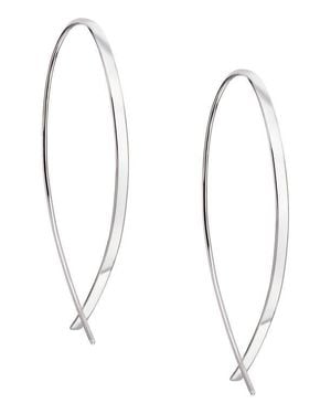 Lana Jewelry 14K Small Upside Down Hoop Earrings - White