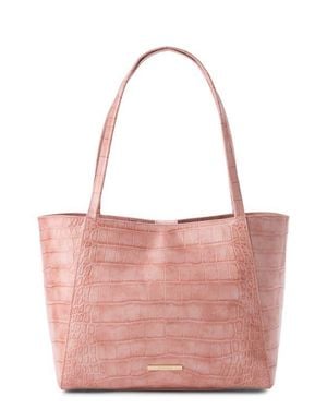 Brahmin Mona Croc Embossed Leather Tote - Pink