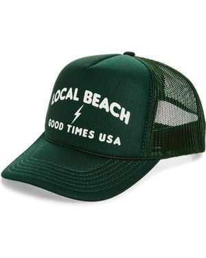 Local Beach Good Times Usa Trucker Hat - Green