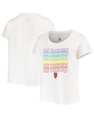 Profile San Francisco Giants Plus Size Pride Scoop Neck T-Shirt - White