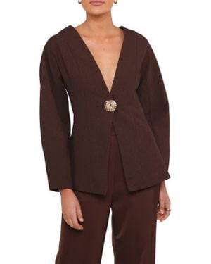 Petal & Pup Elke Collarless Jacket - Brown