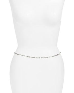 VIDAKUSH Rectangular Crystal Station Belly Chain - White
