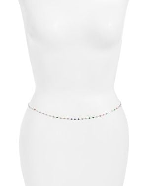 VIDAKUSH Crystal Station Belly Chain - White