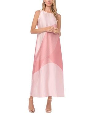 Vince Camuto Crewneck Satin Tank Dress - Pink