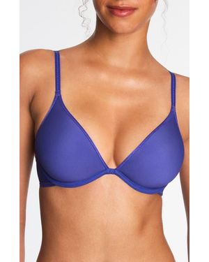 B.tempt'd Full Transparency Plunge Underwire Bra - Blue