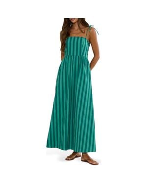 Beach Riot Caprice Stripe Cotton Maxi Dress - Green