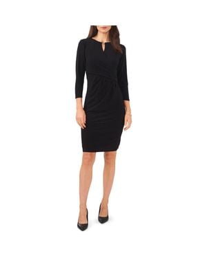 Chaus Keyhole Faux Wrap Dress - Black