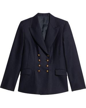 Fortela Laureen Classic Double-Breasted Wool Jacket - Blue