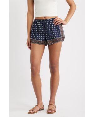 Doen Vienna Print Cotton Shorts - Blue