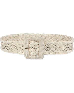 Sam Edelman Woven Raffia & Leather Belt - Natural