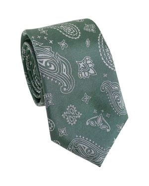 Lost Pattern Paisley Silk Jacquard Tie - Green