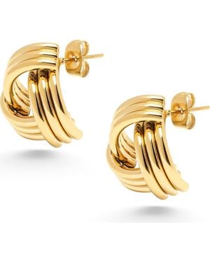 Nialaya Knot Stud Earrings - Metallic