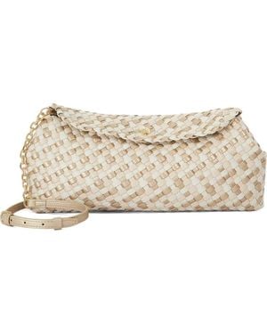 Dune Encourage Us Woven Faux Leather Clutch - Natural