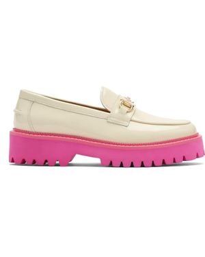 MARC NOLAN Ms. Boulevard Leather Bit Loafers - Pink