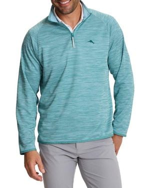 Tommy Bahama Palm Pro Islandzone Performance Half Zip Pullover - Blue