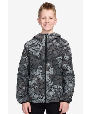 Nike Kids' Sportswear Tech Woven Hooded Full Zip Jacket - Gray