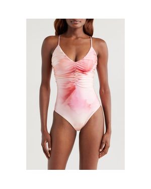 BOAMAR Fibi Ruched One-Piece Swimsuit - Pink