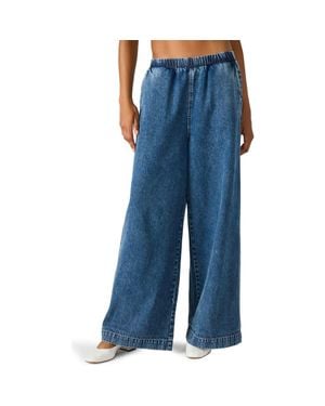 Steve Madden Levy Pull-On Wide Leg Jeans - Blue