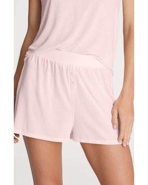 Tommy John Luxe Rib Pajama Shorts - Pink