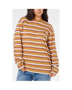 Rip Curl Stripe Long Sleeve T-Shirt - Orange
