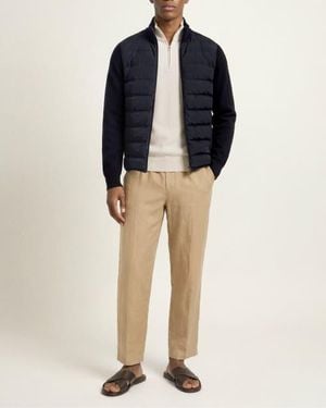 Orlebar Brown Terrence Hybrid Knit Funnel Jacket - Blue