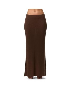 Naked Wardrobe Knit Maxi Skirt - Brown