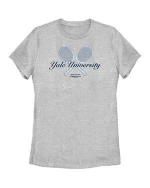 Yale University New Haven College Racket Graphic T-Shirt - Gray