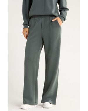 Zella Ultrasoft Knit High Waist Straight Leg Pants - Gray