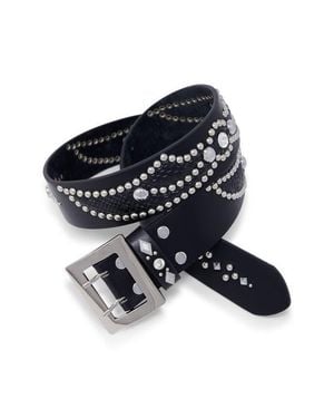 MNML Stud Leather Belt - Black