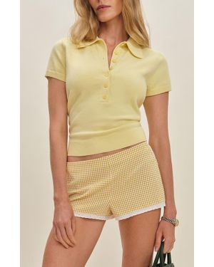 Reformation Bentley Crop Polo - Yellow