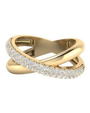 Everlee Pavé Domed Crossover Lab Diamond Ring - Metallic