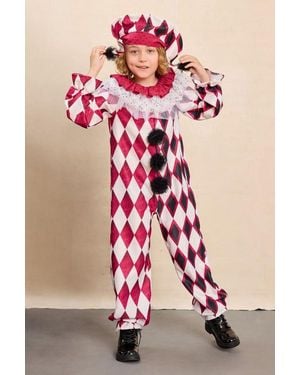 Chasing Fireflies Harlequin Jumpsuit Costume For Kids - Pink